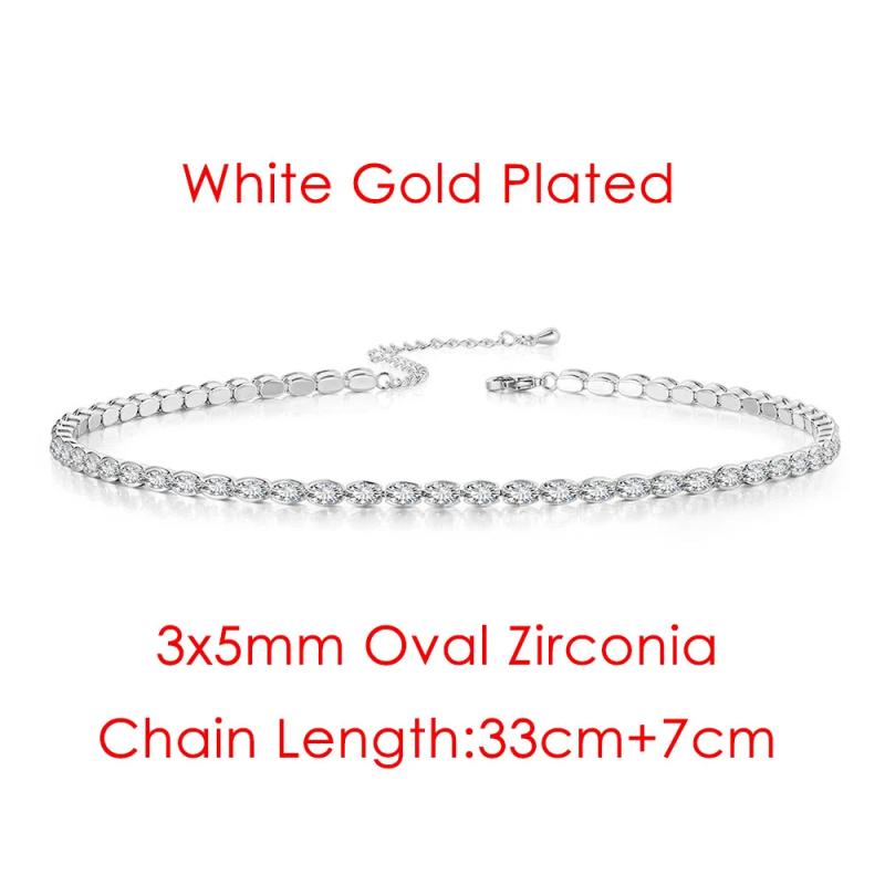 Geometric Crystal Tennis Choker Necklace Women Kpop Iced Out CZ