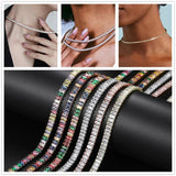 Geometric Crystal Tennis Choker Necklace Women Kpop Iced Out CZ