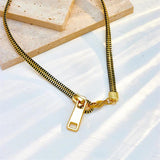 Exaggerated 316L Stainless Steel Zipper Choker Necklace