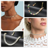 Tennis Choker Chain Square Crystal Iced Out Neck Zirconia Jewelry