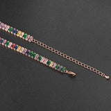 Tennis Choker Chain Square Crystal Iced Out Neck Zirconia Jewelry