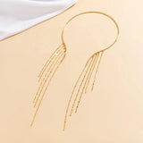 Long Round Sheet Tassel Chains Necklace for Women
