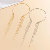 Long Round Sheet Tassel Chains Necklace for Women