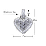 Pink CZ Heart Pendant Necklace Tennis Chain Gift Jewelry