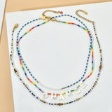 Natural Sea Shell Letters Pendant Necklace Women Dainty