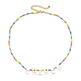 Natural Sea Shell Letters Pendant Necklace Women Dainty