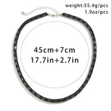 Hematite Stone Beads Chain Choker Necklace Men