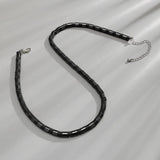 Hematite Stone Beads Chain Choker Necklace Men