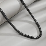Hematite Stone Beads Chain Choker Necklace Men