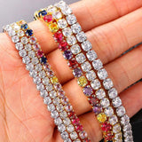 Crystal Tennis Necklace Zircon Silver Collar Choker Chain OHN016