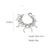 Square Crystal Choker Tassel Necklace for Women