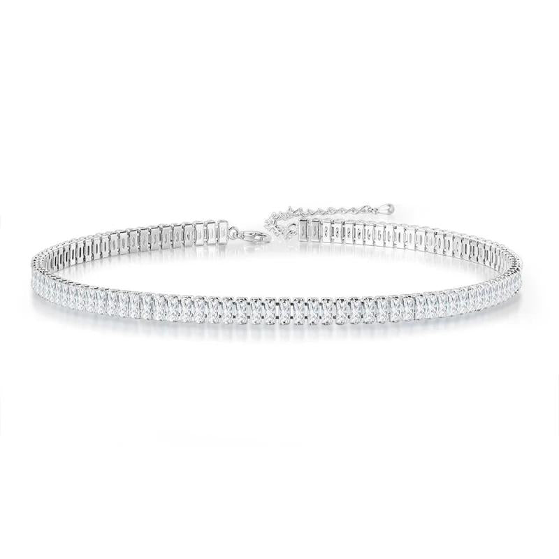 Tennis Choker Necklace for Women Square Crystal Ice Zircon Choker for Weddings