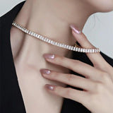 Tennis Choker Necklace for Women Square Crystal Ice Zircon Choker for Weddings