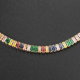 Tennis Choker Necklace for Women Square Crystal Ice Zircon Choker for Weddings
