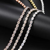 Dainty Oval Crystal Tennis Choker Necklace for Women