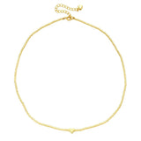 Tiny Heart Choker Necklace Women Chain Beads Pendant Bohemian Chocker