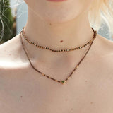 Tiny Heart Choker Necklace Women Chain Beads Pendant Bohemian Chocker