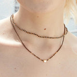 Tiny Heart Choker Necklace Women Chain Beads Pendant Bohemian Chocker