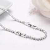 35cm+5cm Yellow Tennis CZ Chain Choker Necklace For Women Girls