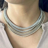 Geometric Crystal Sexy Tennis Choker Necklace for Women