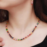Geometric Crystal Sexy Tennis Choker Necklace for Women