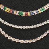 Geometric Crystal Tennis Chains Necklace Women Kpop Iced Out Zirconia