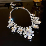 Geometric Water Drop Crystal Choker Necklace