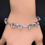 Y2K Choker Chain Necklace for Women Girl Silver Stainless Steel Gothic