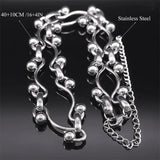 Y2K Choker Chain Necklace for Women Girl Silver Stainless Steel Gothic