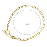 WILD Star Toggle Necklace for Women Stainless Steel Plated Thick Chain