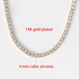 CZ Tennis Choker Chain Hip Pop Punk Necklace OHN016