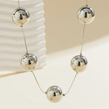 Punk Metal Big Ball Bead Chain Necklace Gothic Aesthetic Choker Women's Jewelry