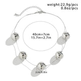 Punk Metal Big Ball Bead Chain Necklace Gothic Aesthetic Choker Women's Jewelry