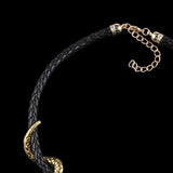 Leather Plated Double Snake Choker Necklace