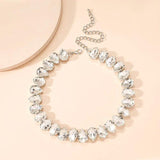 Colorful Crystal Choker Necklaces Geometric Clavicle Chain Jewelry