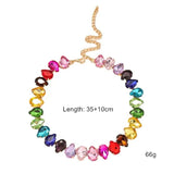 Colorful Crystal Choker Necklaces Geometric Clavicle Chain Jewelry