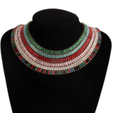 Pink Square CZ Choker Necklace Women Stainless Steel Tennis Chain