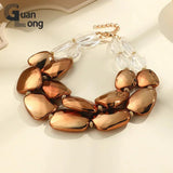 Colorful Resin Bead Choker Necklace Set