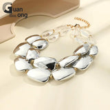 Colorful Resin Bead Choker Necklace Set