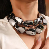 Colorful Resin Bead Choker Necklace Set