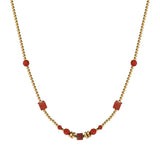 Vintage Red Stone Beads Necklace for Women