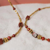 Vintage Red Stone Beads Necklace for Women