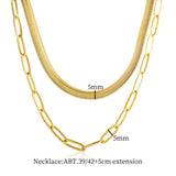 Vintage Punk Double Layer Snake Chain Choker Necklace For Women