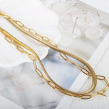 Vintage Punk Double Layer Snake Chain Choker Necklace For Women
