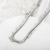 Vintage Punk Double Layer Snake Chain Choker Necklace For Women