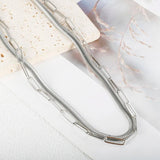Vintage Punk Double Layer Snake Chain Choker Necklace For Women