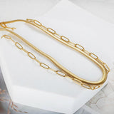 Vintage Punk Double Layer Snake Chain Choker Necklace For Women