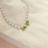 Retro Small Monster Pearl Necklace Female Personality Clavicle Chain