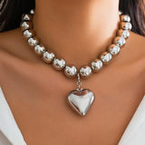 Gothic Hollow Heart Pendant Choker Necklace Punk Jewelry