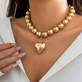 Gothic Hollow Heart Pendant Choker Necklace Punk Jewelry